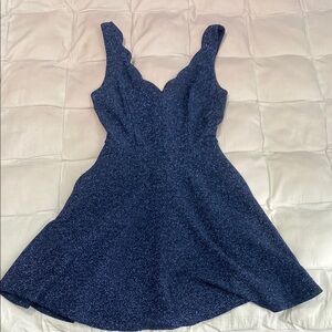 Elegant Blue Sleeveless Dress